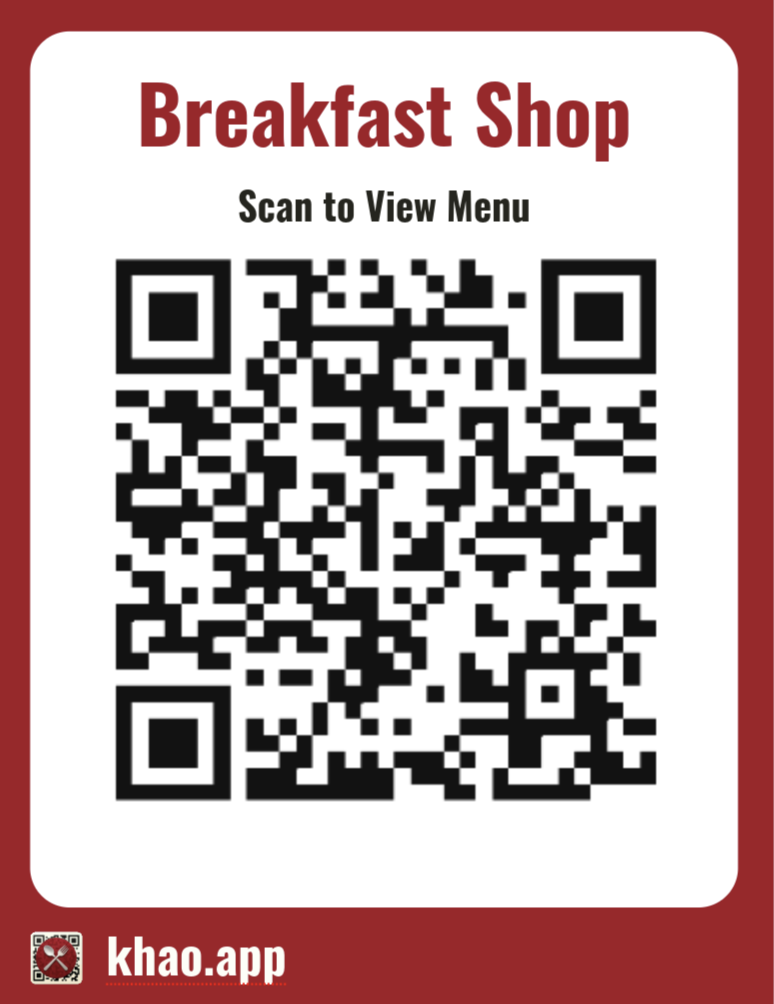 Breakfast Shop QR menu